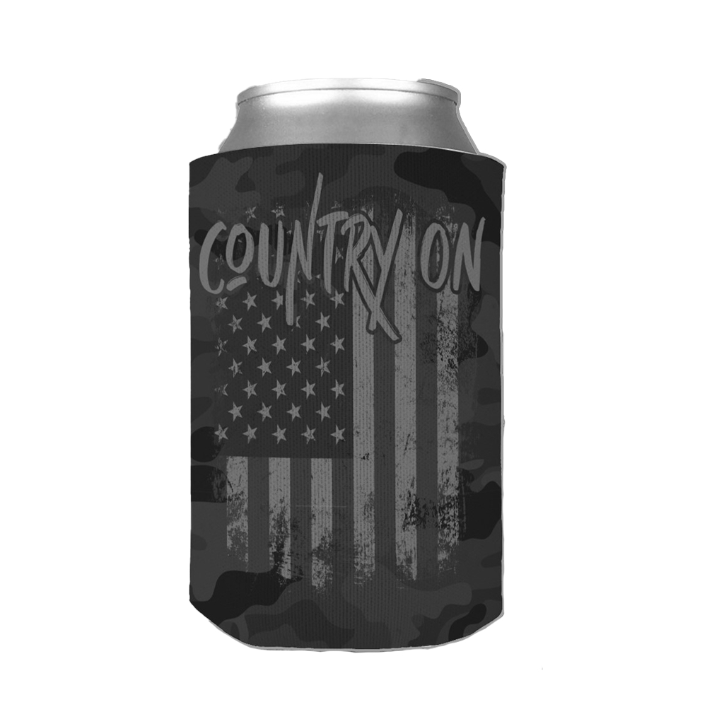 American Flag Koozie Black