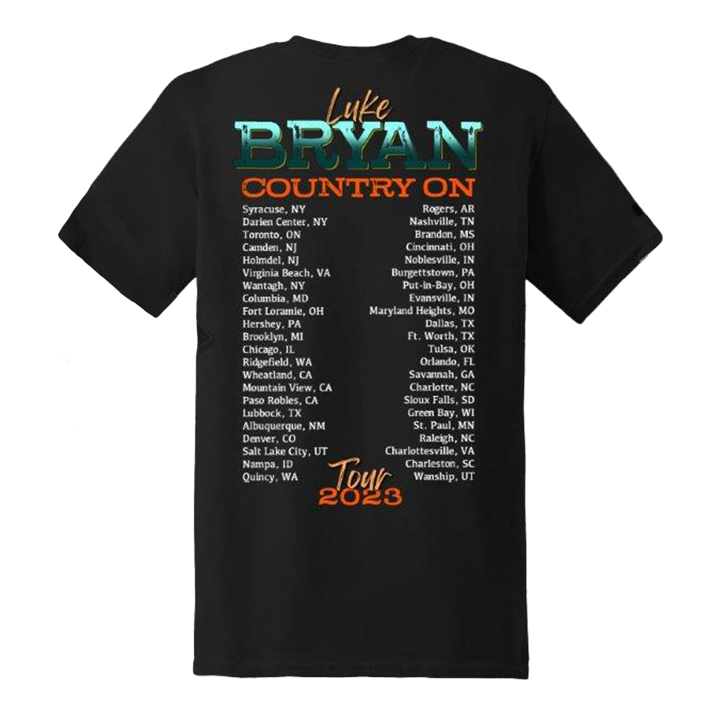 Country On Tour Black Tee Luke Bryan