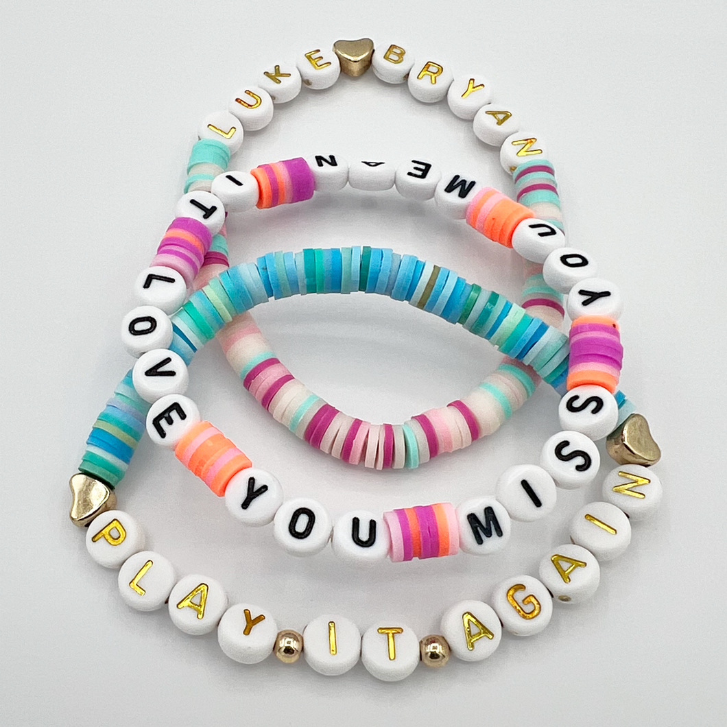 Luke Bryan/Love You Miss You Mean It / Play It Again Bracelet SET
