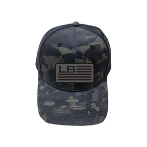 baseball hat-grey camo/black-LB flag patch