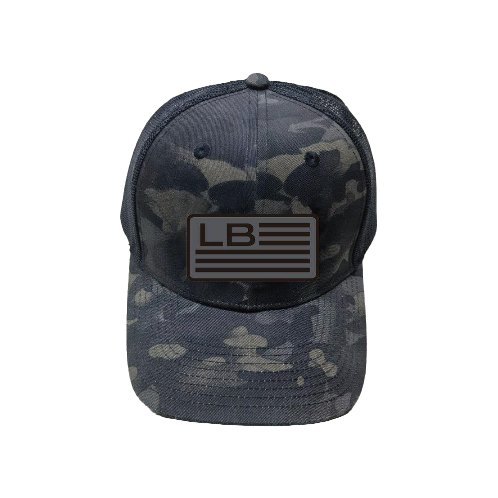 baseball hat-grey camo/black-LB flag patch