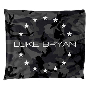 blanket-grey camo-luke bryan logo with stars