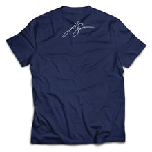 Load image into Gallery viewer, Heather Blue Team Fishin&#39; Tee with Luke Signature on top- Back
