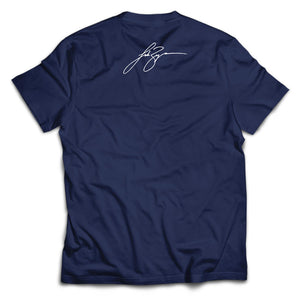 Heather Blue Team Fishin' Tee with Luke Signature on top- Back